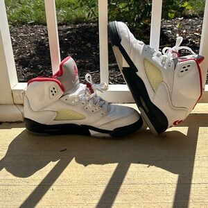 Red & black Jordan 5s